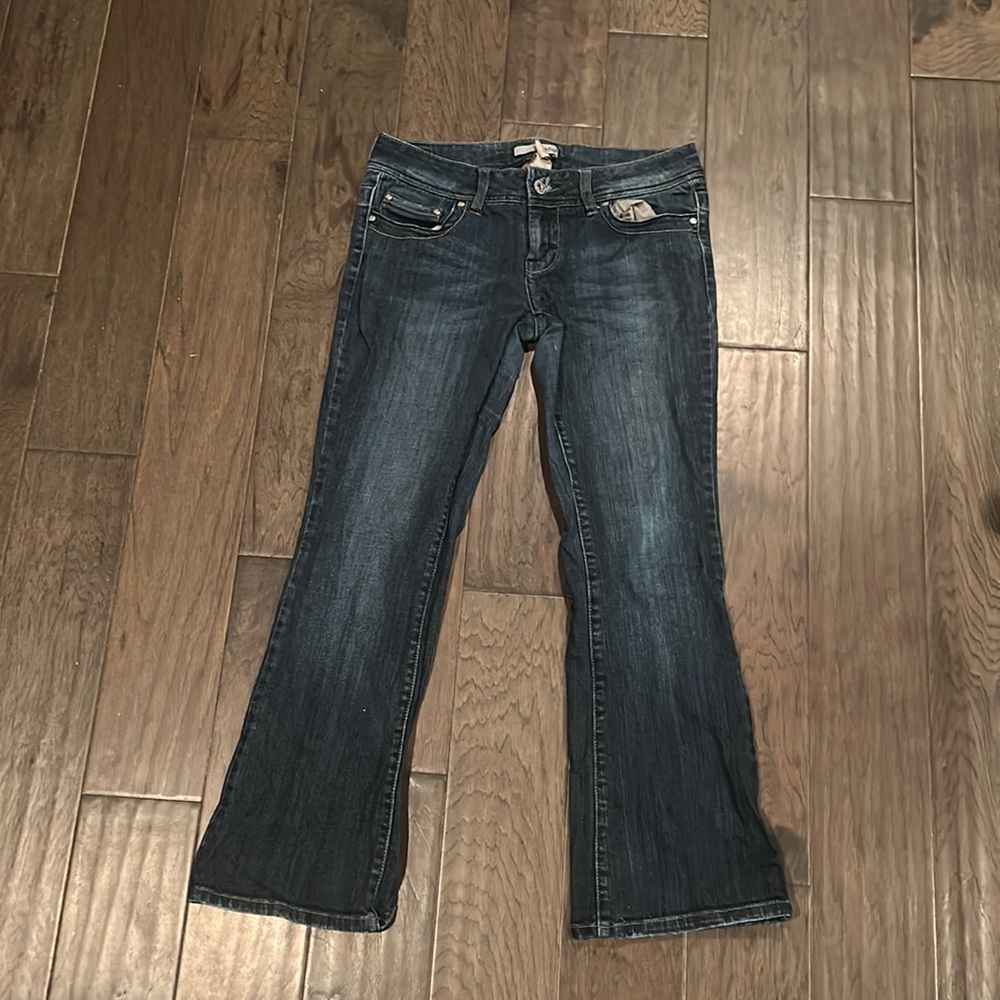 Medium/ Dark wash low rise jeans